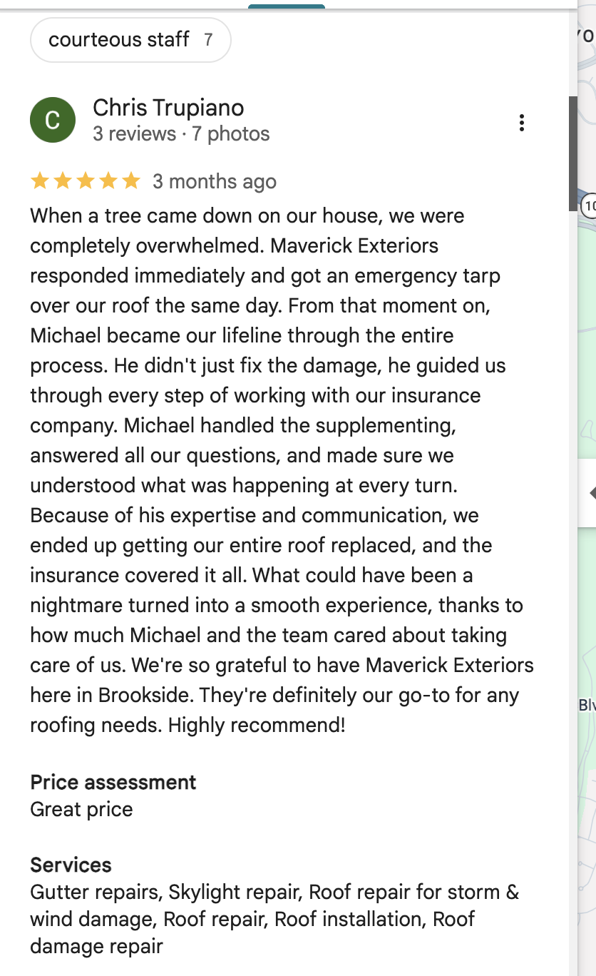 Google review from Chris Trupiano — 5 stars